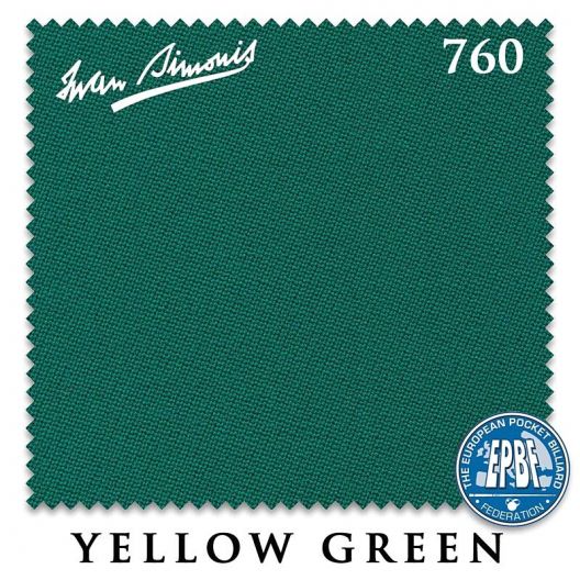 Сукно для бильярда Iwan Simonis 760 Yellow-Green 195 см.