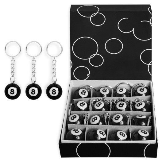 Брелок бильярдный шар №8, 25 мм купить в интернет-магазине БильярдМастер Украина