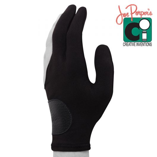 Бильярдная перчатка Joe Porper's черная с кожаной вставкой купить в интернет-магазине БильярдМастер Украина