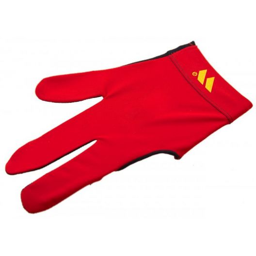 Бильярдная перчатка WB красная с защитой от скольжения