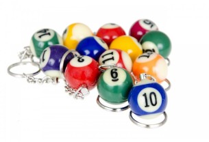 Брелок бильярдный шар Pool от 1 до 15, 25 мм. купить в интернет-магазине БильярдМастер Украина