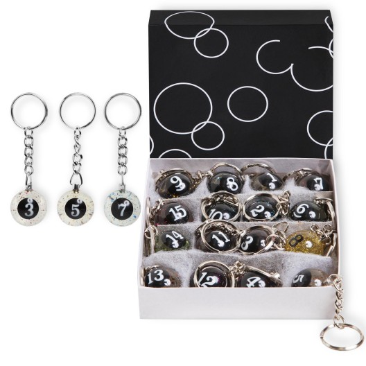 Брелок бильярдный шар Confetti от 1 до 15, 25 мм. купить в интернет-магазине БильярдМастер Украина