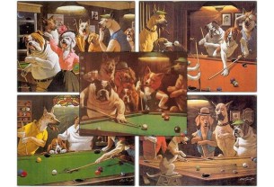 Комплект більярдних постерів Dogs 51x39див., 5шт.