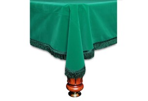 Покрывало для стола Чикаго 12 ф., зеленое, зеленая бахрома