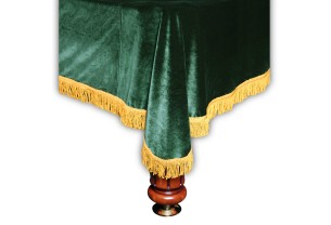 Покривало для більярдного столу Мілано 12 ф., зелене, жовта бахрома
