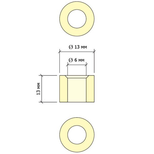 Втулка для кия Longoni GBR Pyramide ø13 мм ø6 мм H13 мм 1 шт.