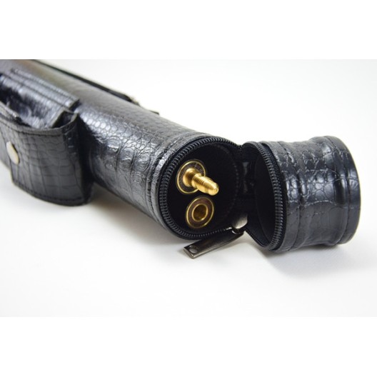 Тубус для бильярдного кия Croco с карманом на кнопке, 1х1 чёрный