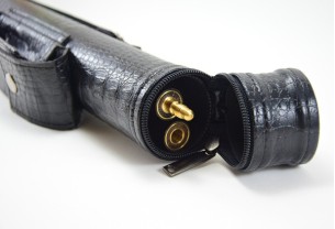 Тубус для бильярдного кия Croco с карманом на кнопке, 1х1 чёрный