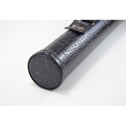 Тубус для бильярдного кия Croco с карманом на кнопке, 1х1 чёрный