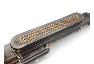 Тубус кия ручной работы Professional, 1х1 коричневый с коричневым плетением, кожаный