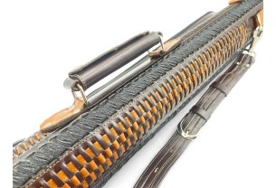 Тубус кия ручной работы Professional, 1х1 коричневый с коричневым плетением, кожаный