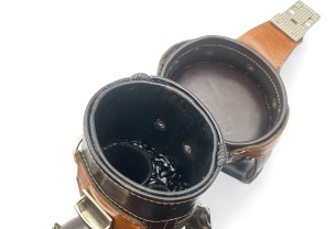 Тубус кия ручной работы Professional, 1х1 коричневый с коричневым плетением, кожаный