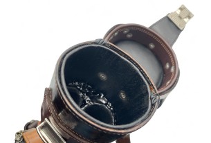 Тубус для кия ручной работы Professional, 1х1 светло-коричневый с коричневыми проставками, кожаный