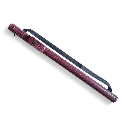Тубус для бильярдного кия Croco с карманом на замке, 1х1 бордовый