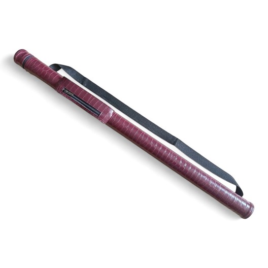Тубус для бильярдного кия Croco с карманом на змейке, 1х1 бордовый