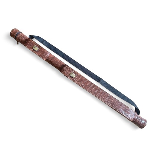 Тубус для бильярдного кия Croco-2 с карманами на замке, 1х1 светло-коричневый