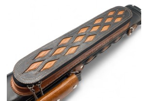 Тубус для кия ручной работы Professional, 1х1 коричневый с коричневыми просечками, кожаный