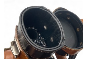 Тубус для кия ручной работы Professional, 1х1 коричневый с коричневыми просечками, кожаный