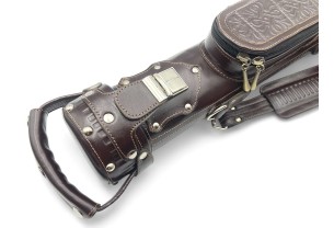 Тубус для кия ручной работы Professional, 1х1 коричневый с орнаментом, кожаный