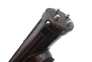 Тубус для кия ручной работы Professional, 1х1 коричневый с орнаментом, кожаный