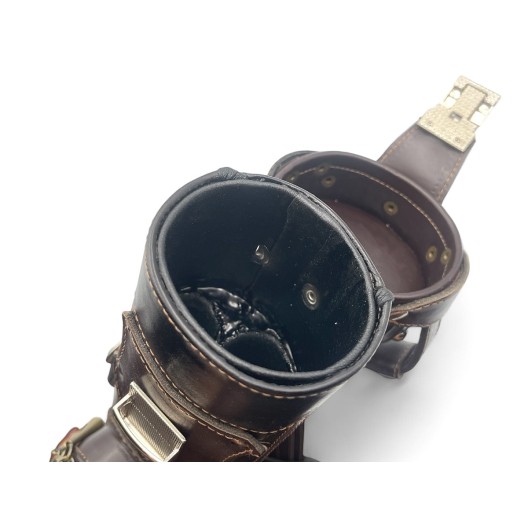 Тубус для кия ручной работы Professional, 1х1 коричневый с орнаментом, кожаный