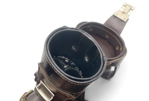 Тубус для кия ручной работы Professional, 1х1 коричневый с орнаментом, кожаный