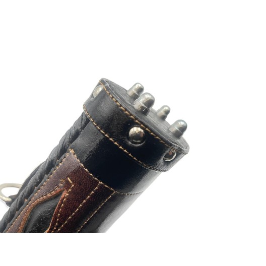 Тубус для кия ручной работы Professional, 1х1 коричневый с чёрными проставками, кожаный