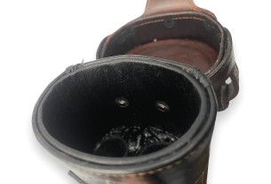 Тубус для кия ручной работы Professional, 1х1 коричневый с чёрными проставками, кожаный