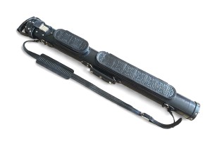 Тубус для кия ручной работы Professional, 1х1 чёрный с орнаментом, кожаный