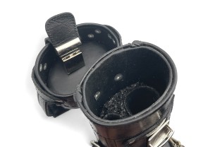 Тубус для кия ручной работы Professional, 1х1 чёрный с орнаментом, кожаный