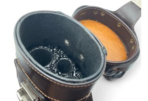 Тубус на 2 кия ручной работы Professional, 2х2 коричневый с орнаментом, кожаный