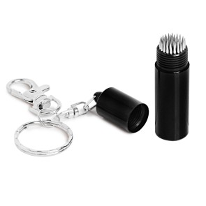 Бильярдный брелок с перфоратором для наклейки Tip-Pik Black