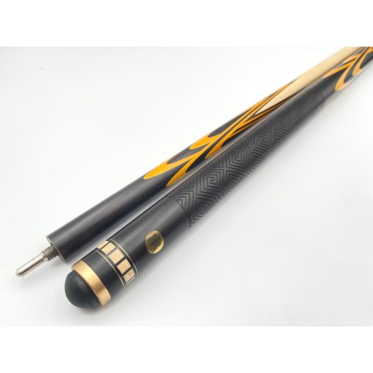 Бильярдный кий Тюльпан-Паутина чёрный граб, жёлтый граб с насечкой