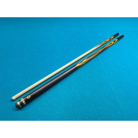 Бильярдный кий Тюльпан-Паутина чёрный граб, жёлтый граб с насечкой