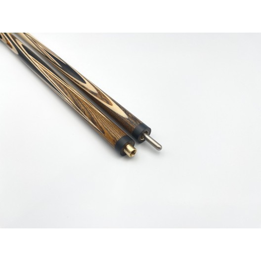 Більярдний кий ручної роботи Корона-Бумеранг бокоте, чорний граб з подовжувачем