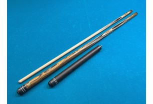 Більярдний кий ручної роботи Корона-Бумеранг бокоте, чорний граб з подовжувачем