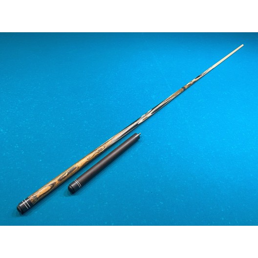 Більярдний кий ручної роботи Корона-Бумеранг бокоте, чорний граб з подовжувачем