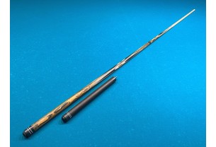 Більярдний кий ручної роботи Корона-Бумеранг бокоте, чорний граб з подовжувачем