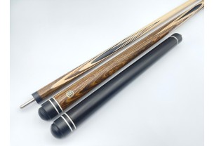 Більярдний кий ручної роботи Корона-Бумеранг бокоте, чорний граб з подовжувачем