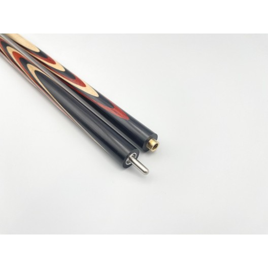 Бильярдный кий Классик 3+4 чёрный граб, паддук трёхцветный