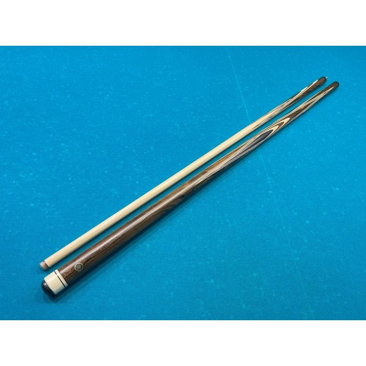 Більярдний кий ручної роботи Корона-Бумеранг зерикоте, чорний граб