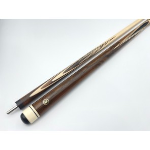 Бильярдный кий ручной работы Корона-Бумеранг зерикоте, чёрный граб