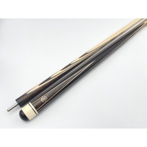 Бильярдный кий ручной работы Классик 3+3 зерикоте, чёрный граб, длинный запил