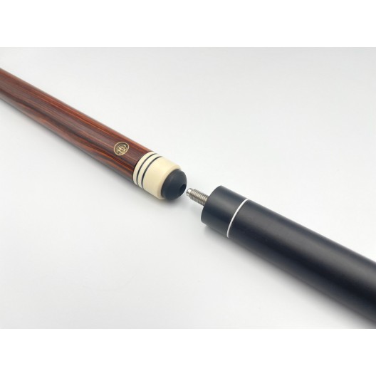 Більярдний кий ручної роботи Корона-Бумеранг кокоболо, ебен з подовжувачем