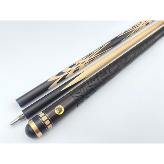 Бильярдный кий Тюльпан чёрный граб с насечкой, трёхсоставной