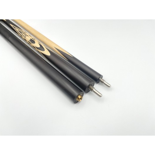 Бильярдный кий Тюльпан чёрный граб с насечкой, трёхсоставной