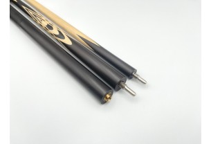 Бильярдный кий Тюльпан чёрный граб с насечкой, трёхсоставной