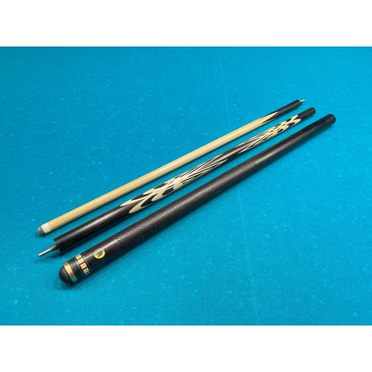 Бильярдный кий Тюльпан чёрный граб с насечкой, трёхсоставной