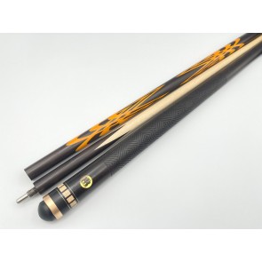 Бильярдный кий Тюльпан чёрный граб, жёлтый граб с насечкой, трёхсоставной