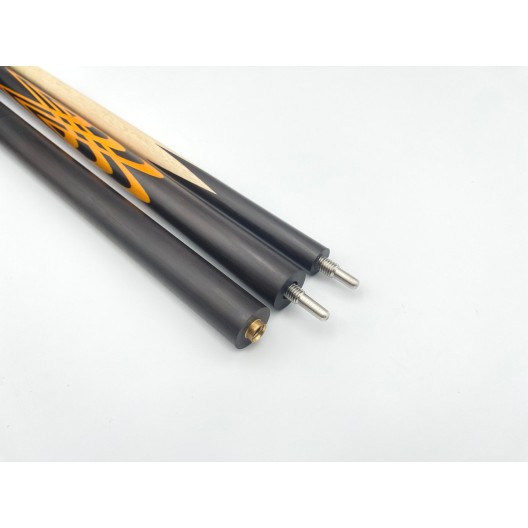 Більярдний кий Тюльпан чорний граб, жовтий граб з насічкою, трискладовий